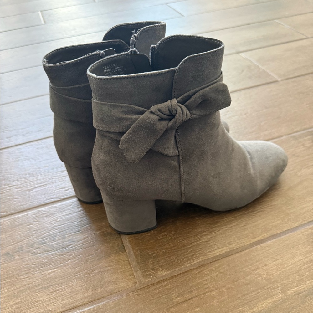Kelly & Katie Suede Gray Ankle Booties